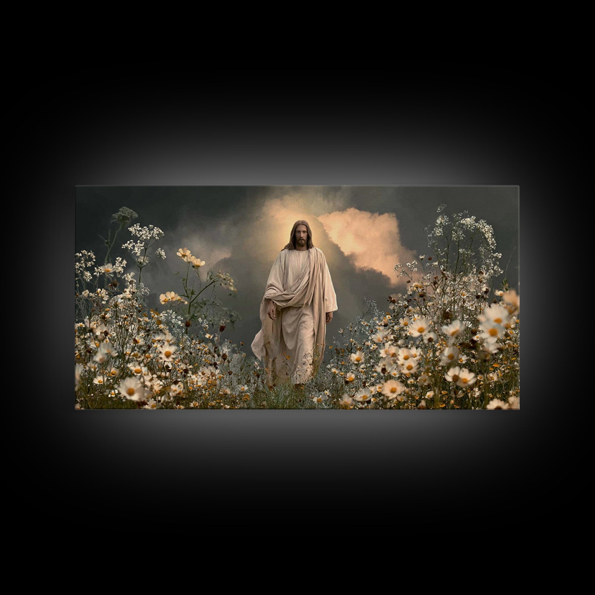 Blossom Path Faith, Framed Canvas Print, Christian Art Canvas, Christian Wall Art, Large Jesus Painting, Christmas Art, Christian Decor, Vi