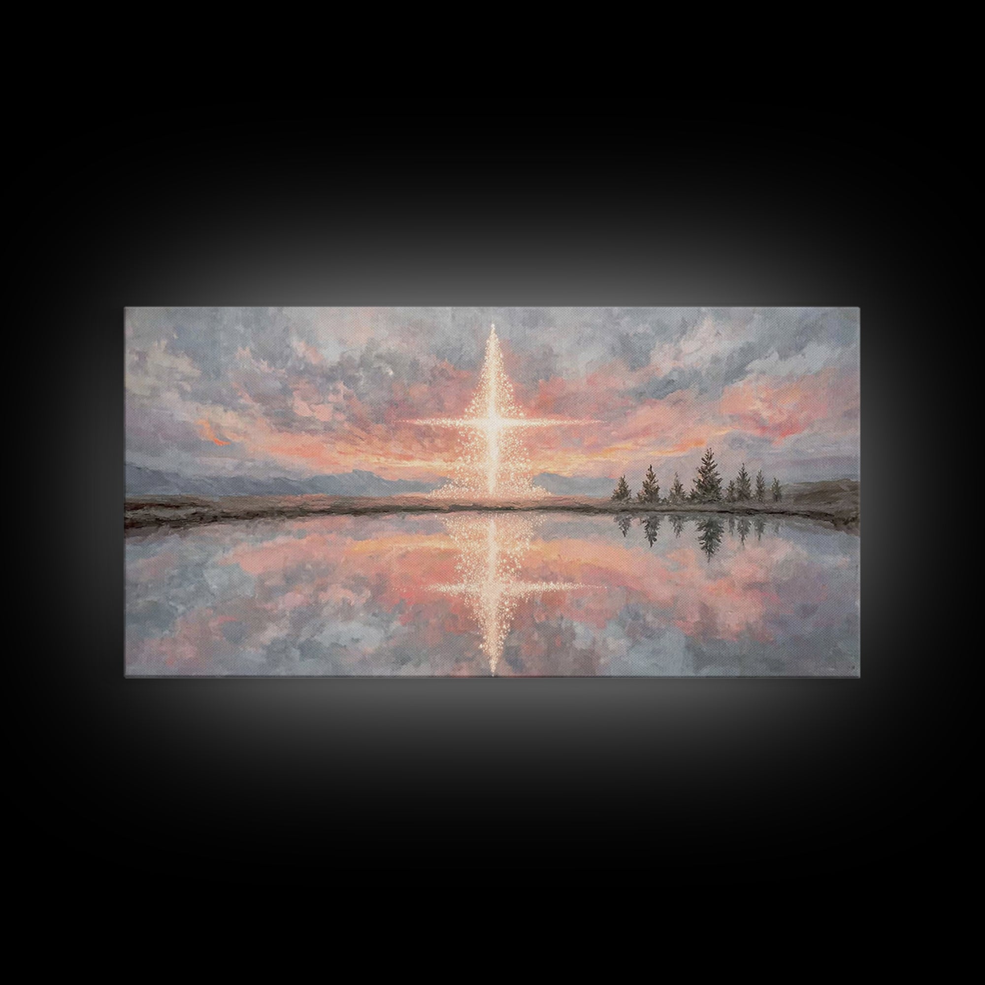 Heaven’s Dawn | Framed Canvas Print | Christian Wall Art | Christian Art Print | Christmas Canvas Wall Art | Modern Christian Art | Christi