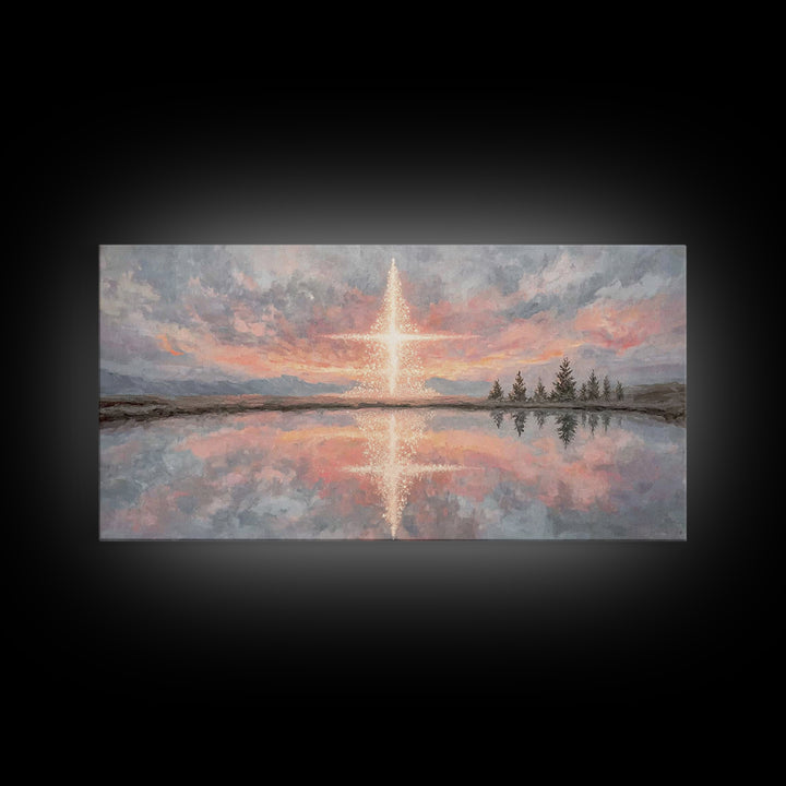 Heaven’s Dawn | Framed Canvas Print | Christian Wall Art | Christian Art Print | Christmas Canvas Wall Art | Modern Christian Art | Christi
