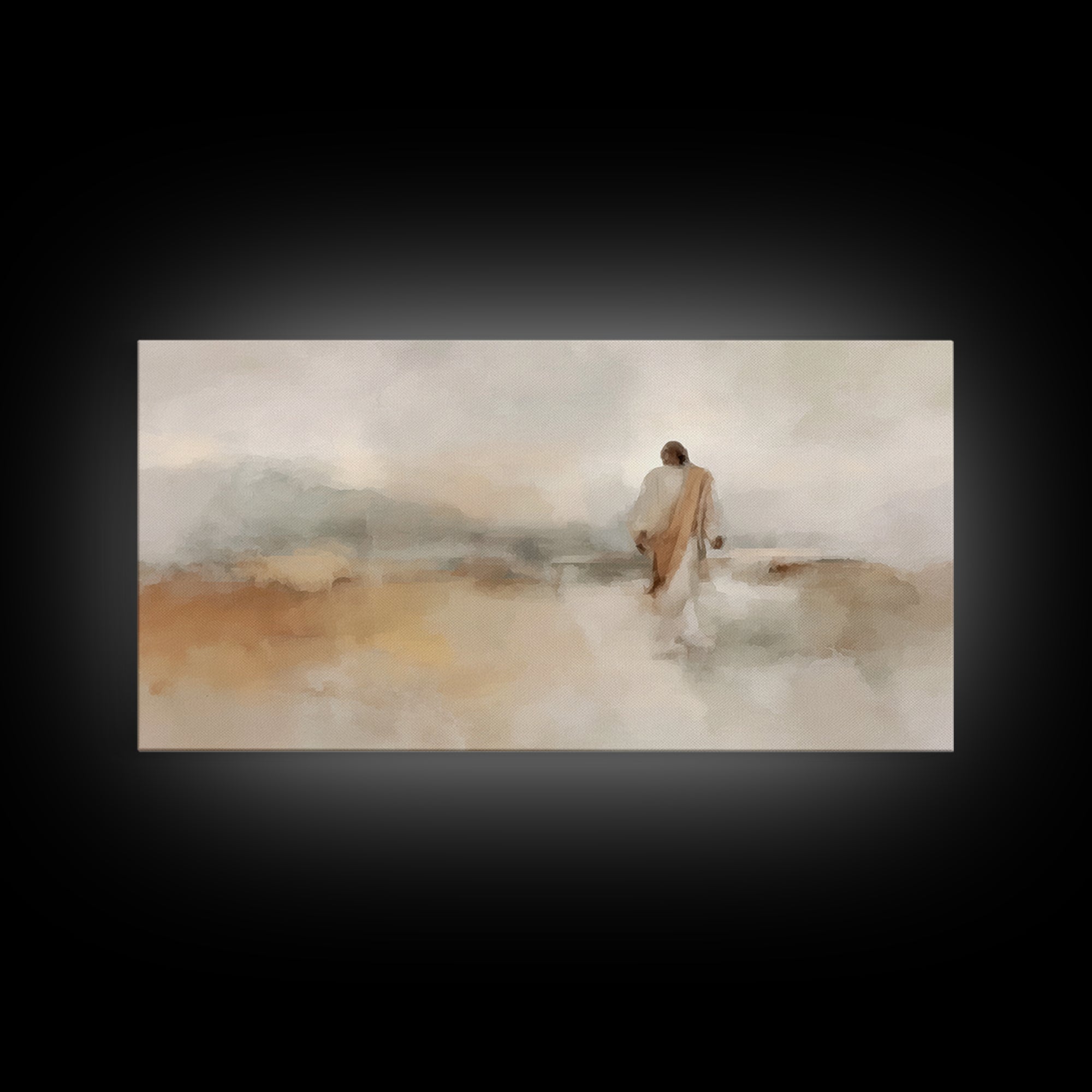 Quiet Wilderness Hope, Framed Canvas Print, Christian Art Print, Jesus Painting, Christian Wall Art, Subtle Christian Art, Christian Decor,