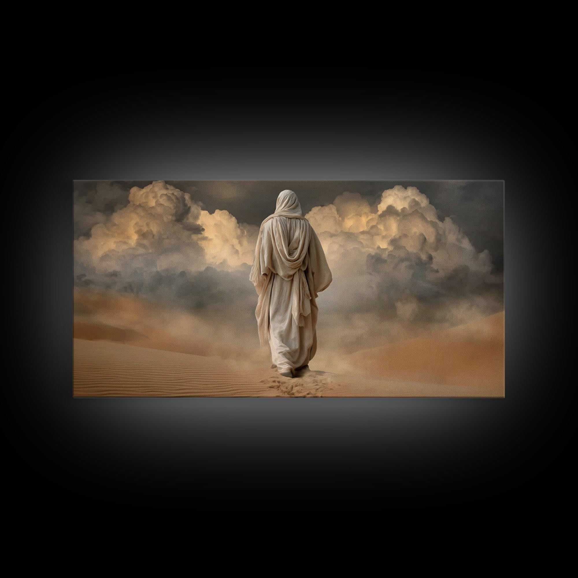 Cloudbound Journey | Framed Canvas Print | Jesus Painting | Christian Wall Art | Christian Art Canvas | Moody Christian Art | Christian Dec