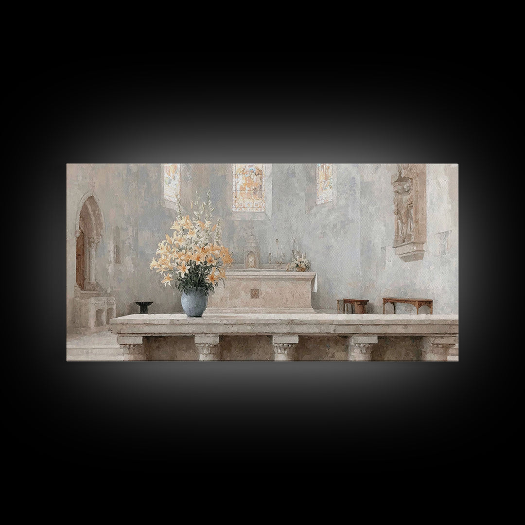 Golden Reverence | Framed Canvas Print | Christian Art Canvas | Christian Wall Art | Vintage Christian Art | Christmas Art Prints | Christi