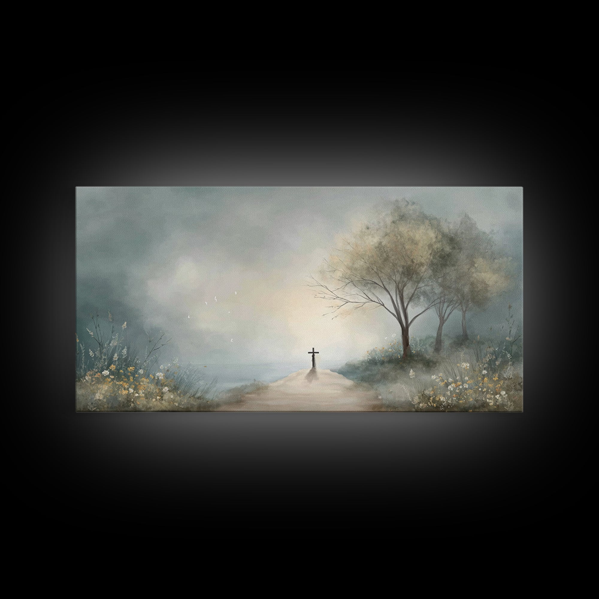 Crossroad Of Hope – Framed Canvas Print – Christian Wall Art – Christian Art Canvas – Christian Art Work – Moody Christian Art – Christian