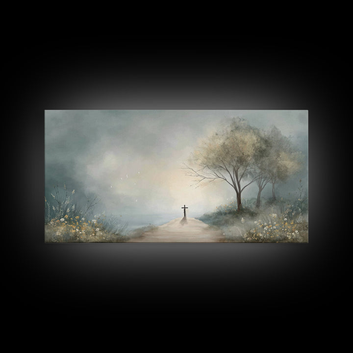 Crossroad Of Hope – Framed Canvas Print – Christian Wall Art – Christian Art Canvas – Christian Art Work – Moody Christian Art – Christian