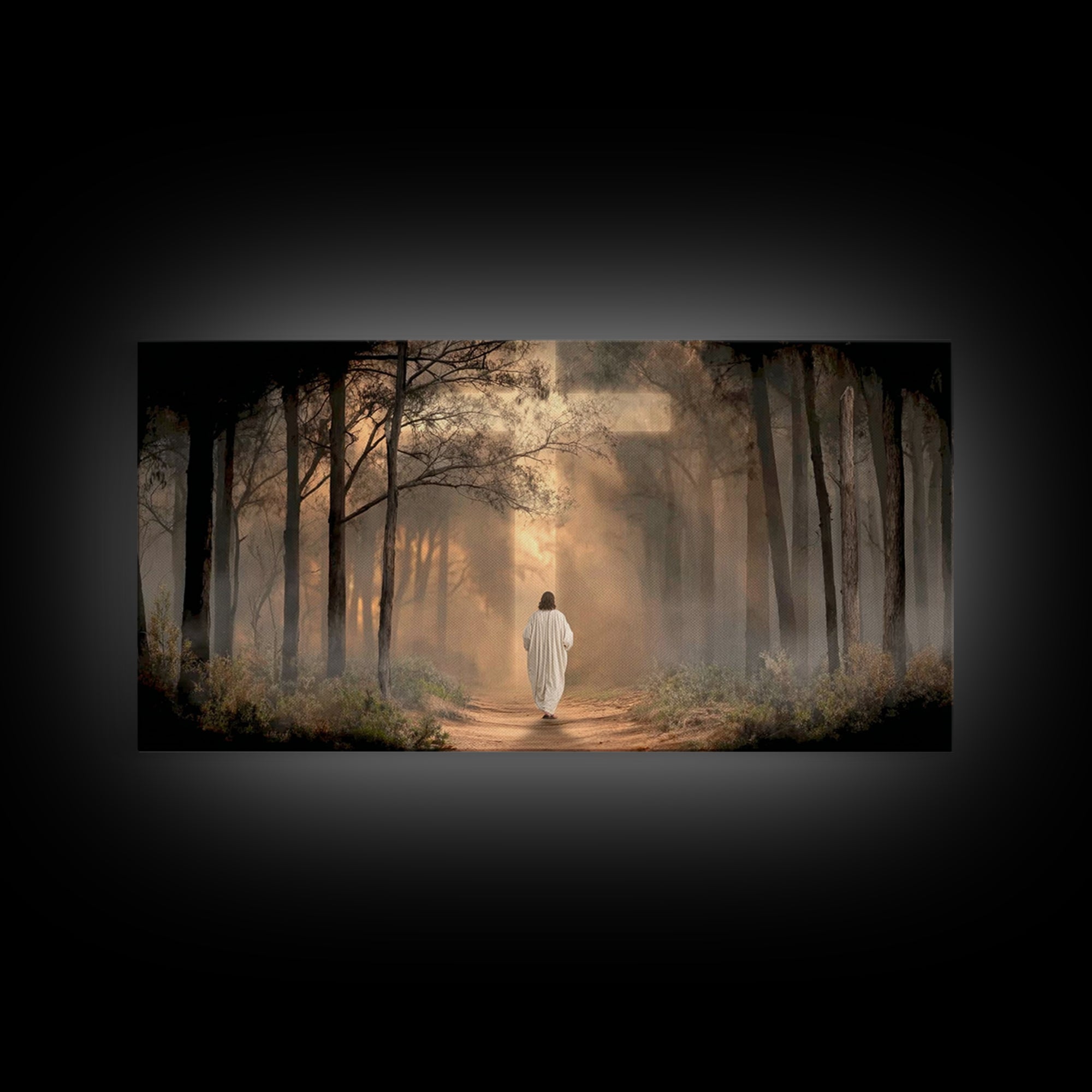 Forest Of Grace – Framed Canvas Print – Christian Art – Jesus Painting – Christian Wall Art – Christian Decor