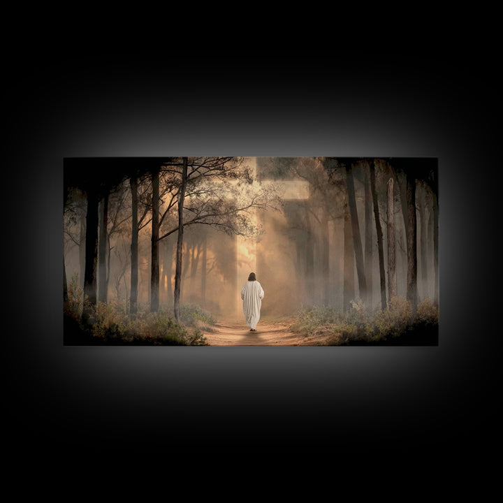 Forest Of Grace – Framed Canvas Print – Christian Art – Jesus Painting – Christian Wall Art – Christian Decor