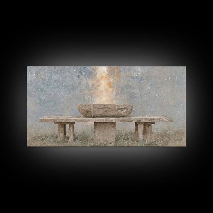 Sacred Offering | Framed Canvas Print | Christian Art Canvas | Christian Wall Art | Christian Painting | Christian Decor