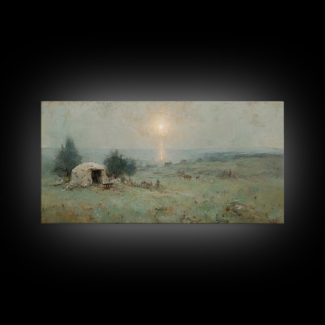 Shepherds Light | Framed Canvas Print | Christian Christmas Art | Christmas Wall Art | Christian Art Canvas | Christian Decor