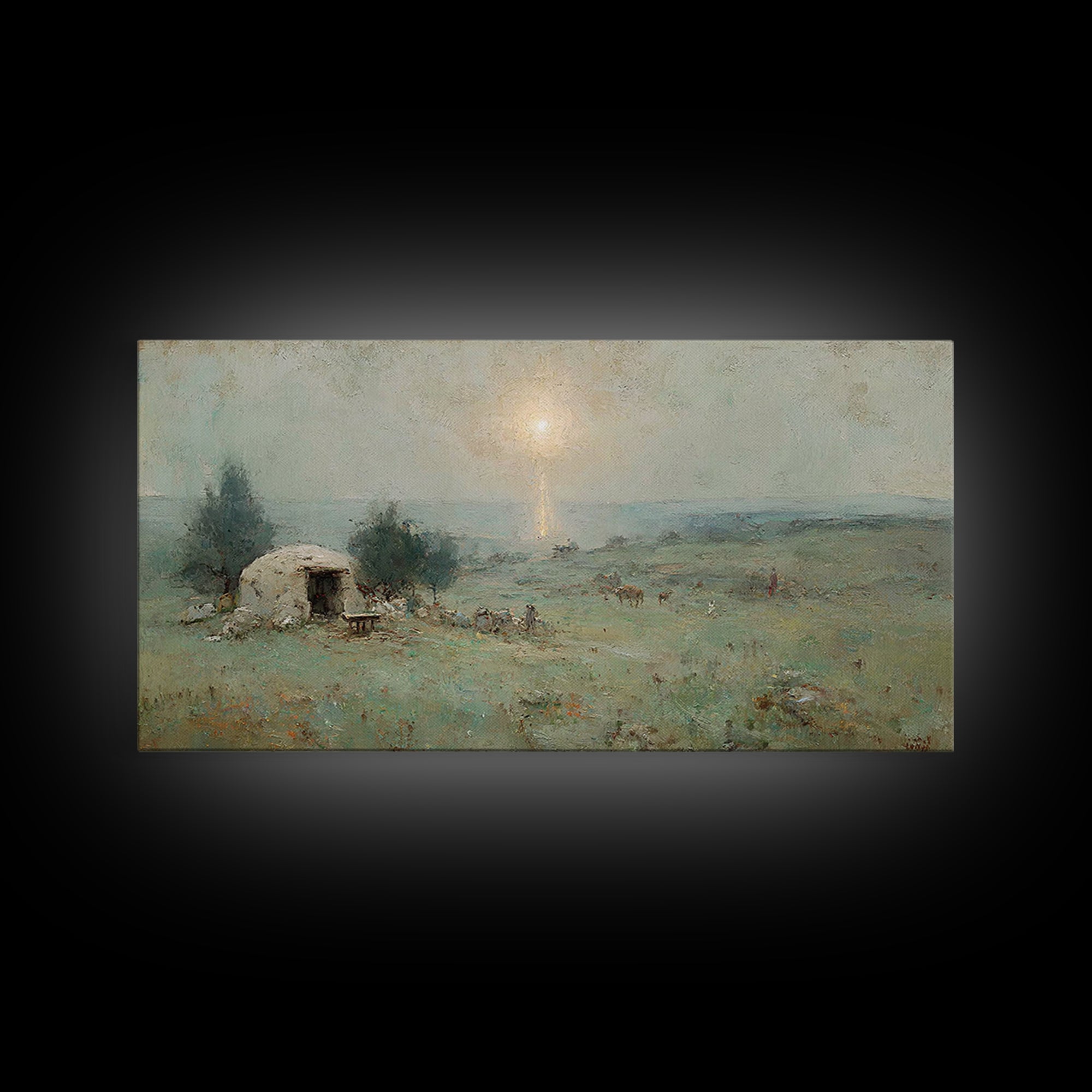 Shepherds Light | Framed Canvas Print | Christian Christmas Art | Christmas Wall Art | Christian Art Canvas | Christian Decor