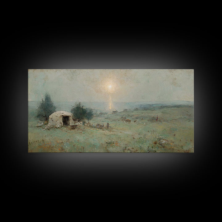 Shepherds Light | Framed Canvas Print | Christian Christmas Art | Christmas Wall Art | Christian Art Canvas | Christian Decor