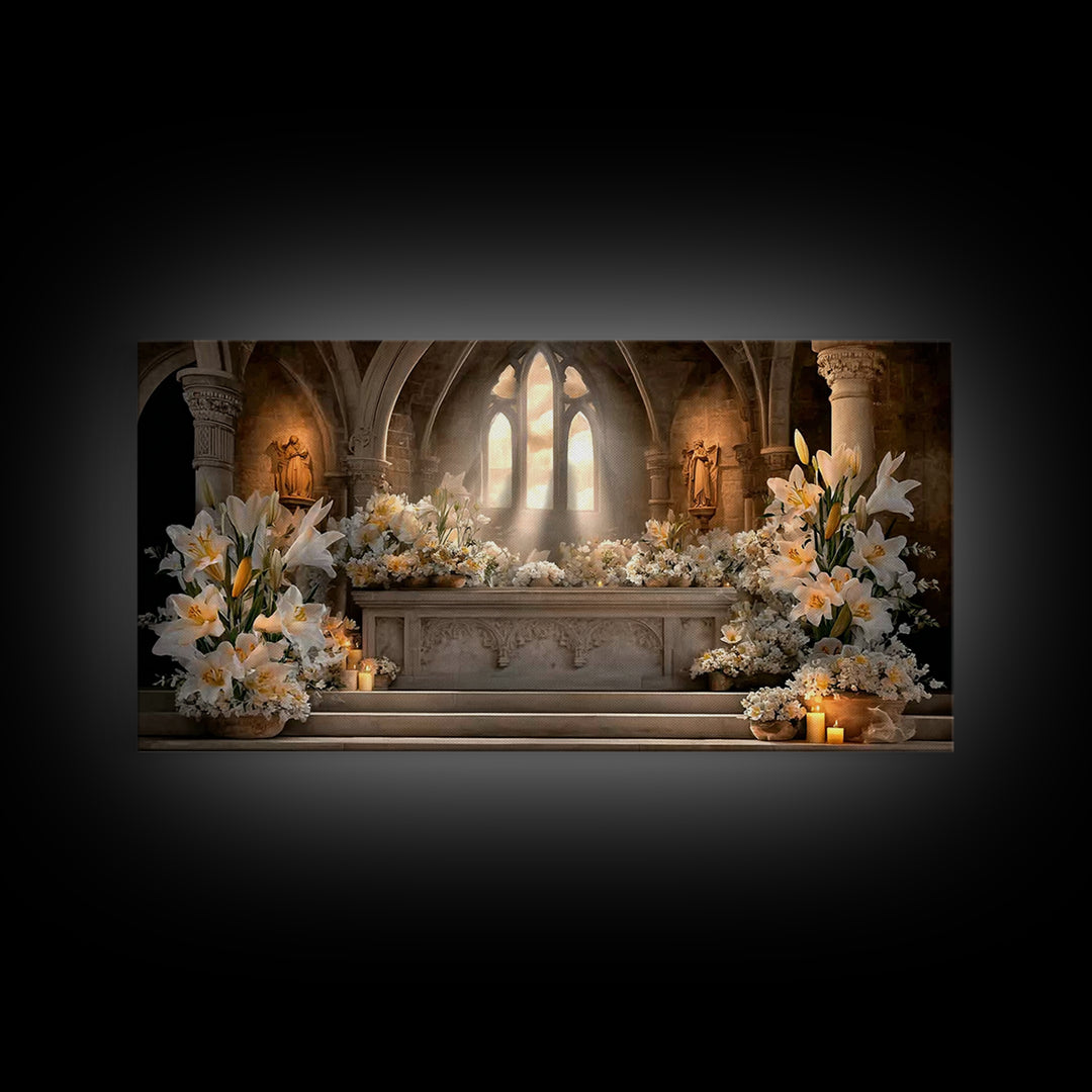 Sanctuary Light – Framed Canvas Print – Minimalist Christian Art – Christian Wall Art – Christian Art Canvas – Christian Christmas Art – Gi