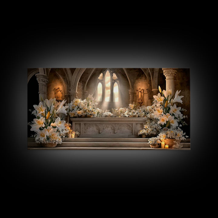 Sanctuary Light – Framed Canvas Print – Minimalist Christian Art – Christian Wall Art – Christian Art Canvas – Christian Christmas Art – Gi