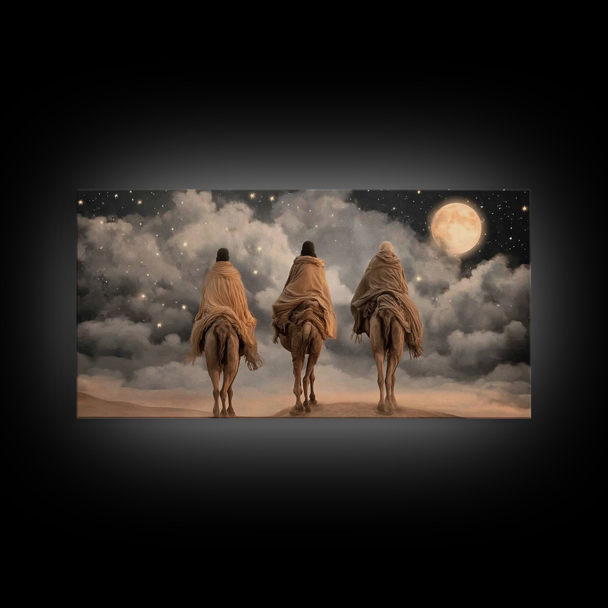 Night Of Witness | Framed Canvas Print | Christian Wall Art | Christmas Canvas Wall Art | Christian Christmas Art | Christian Decor