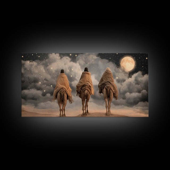Night Of Witness | Framed Canvas Print | Christian Wall Art | Christmas Canvas Wall Art | Christian Christmas Art | Christian Decor