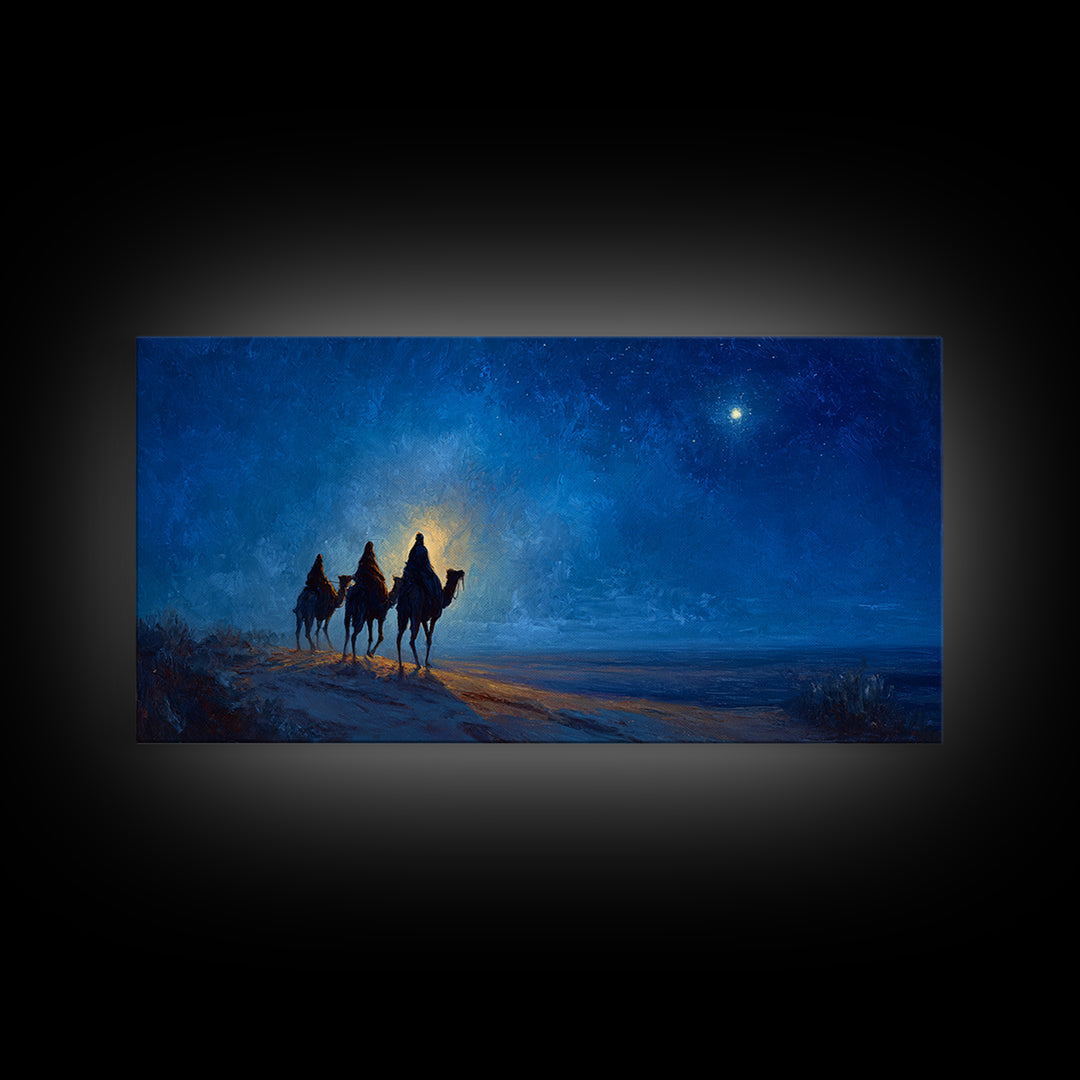 The Guiding Star – Framed Canvas Print – Christian Art – Jesus Art – Christmas Art – Christian Decor – Christian Canvas – Christian Gifts