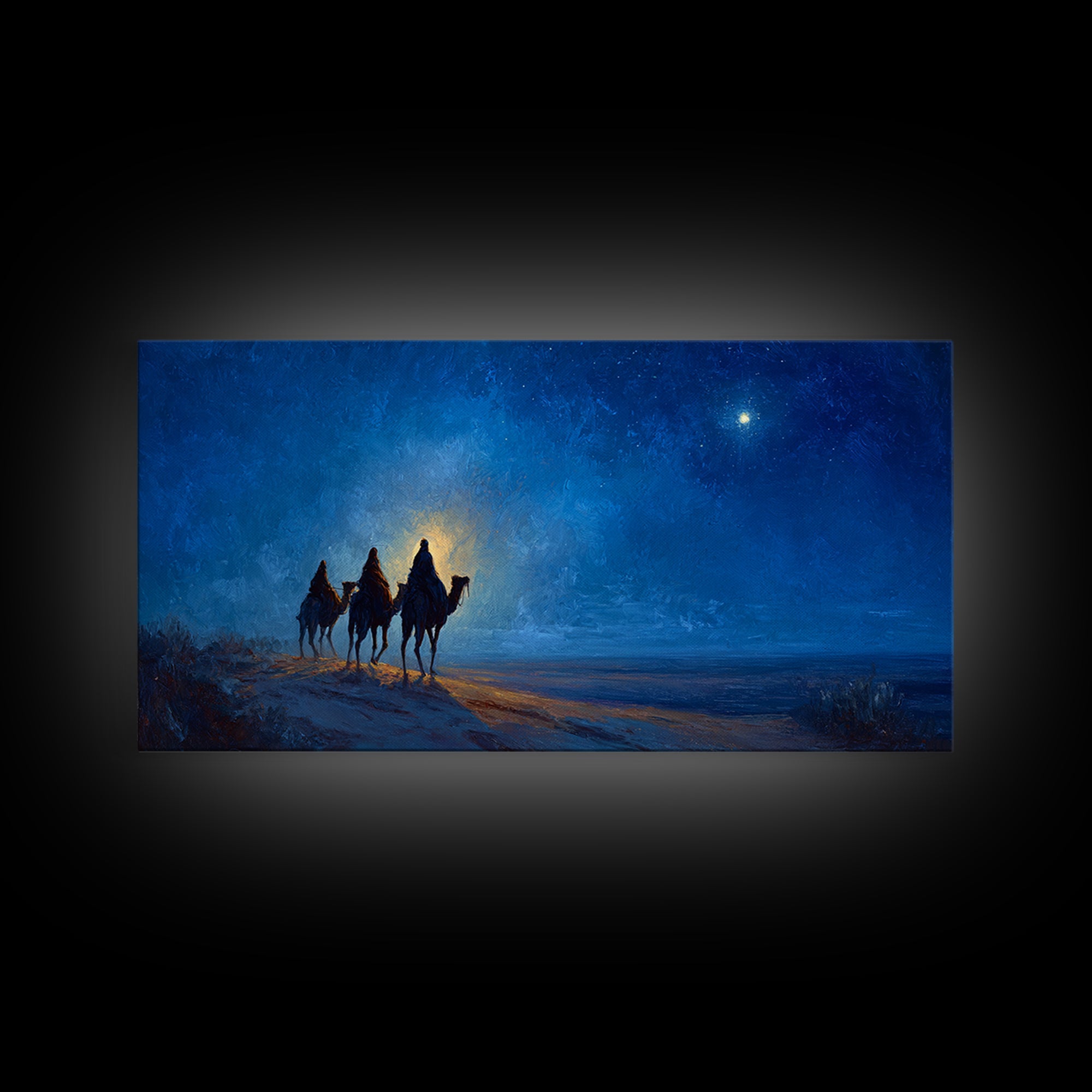 The Guiding Star – Framed Canvas Print – Christian Art – Jesus Art – Christmas Art – Christian Decor – Christian Canvas – Christian Gifts