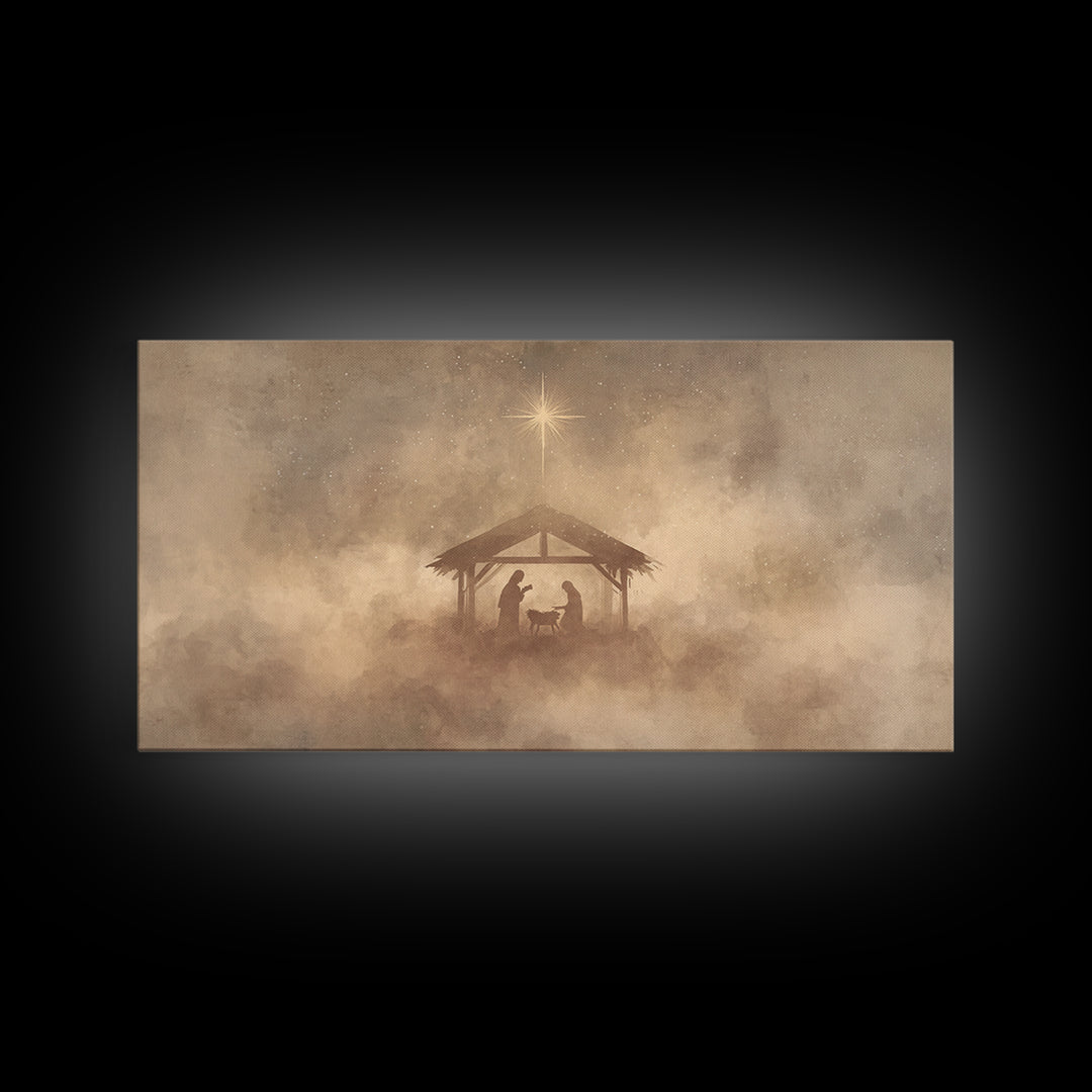 Star of Mercy – Framed Canvas Print – Christian Decor – Christmas Art – Christian Gifts – Christian Art – Jesus Art – Christian Canvas