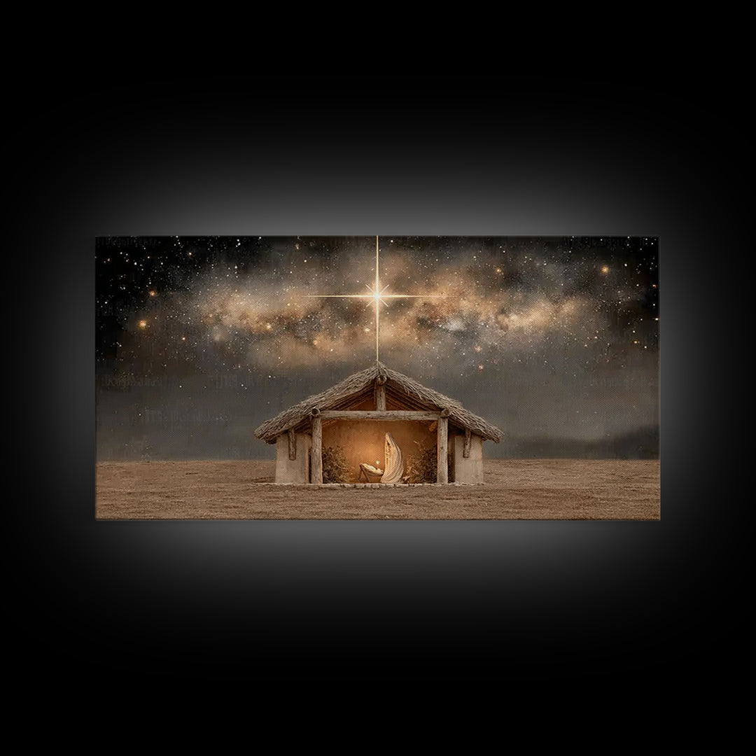 Sacred Dawn – Framed Canvas Print – Christian Canvas – Christian Art – Christian Decor – Jesus Art – Christian Gifts – Christmas Art