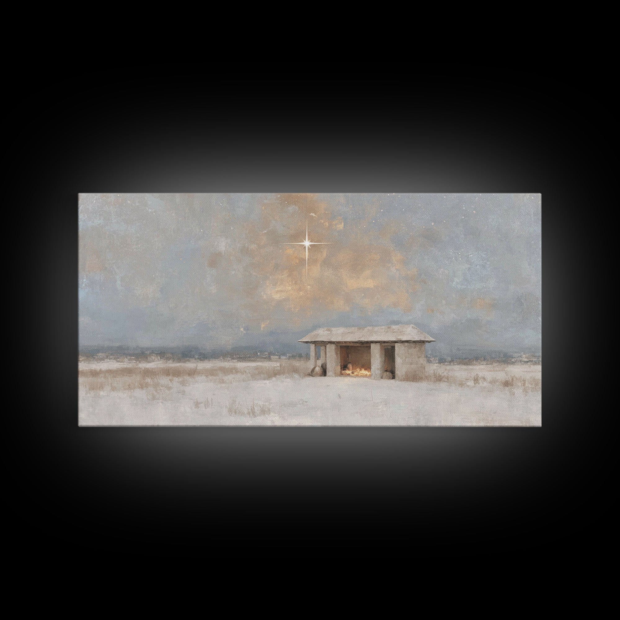 Heavenly Stillness – Framed Canvas Print – Christian Gifts – Christian Art – Jesus Art – Christian Canvas – Christian Decor – Christmas Art