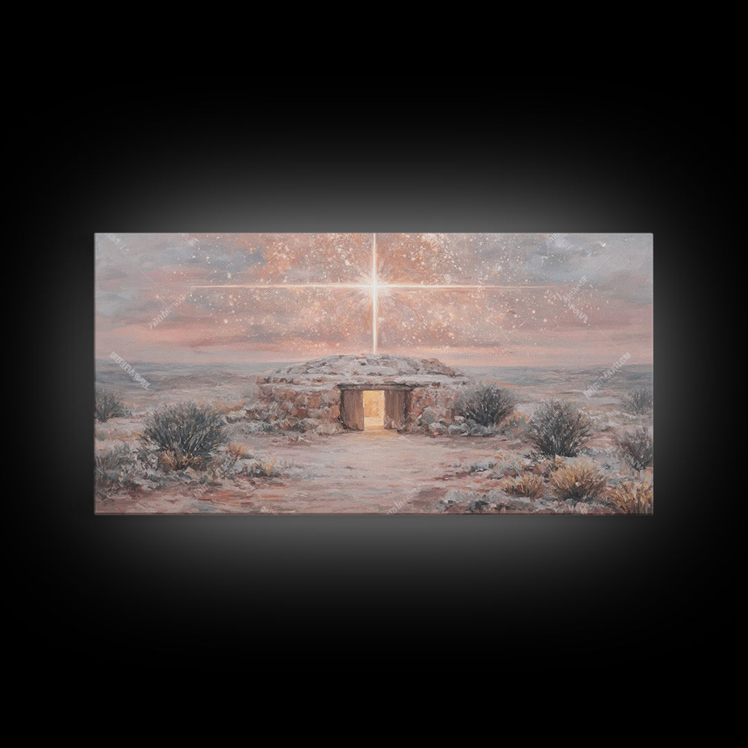 Radiant Birth – Framed Canvas Print – Christian Art – Christian Gifts – Christian Canvas – Christmas Art – Jesus Art – Christian Decor