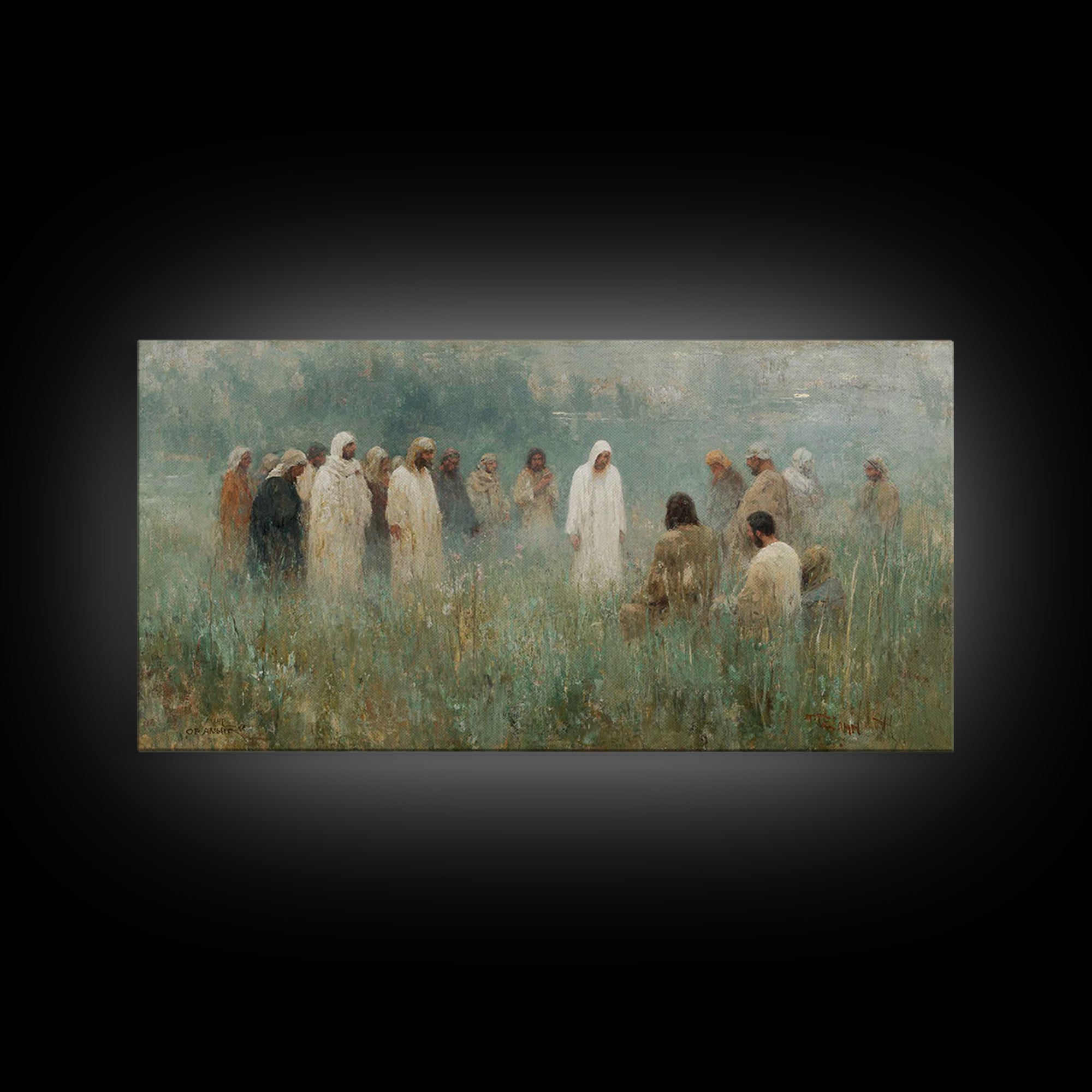 Field Of Peace – Framed Canvas Print – Christian Art Canvas – Christian Paintings – Jesus Art – Christian Wall Art – Christian Decor