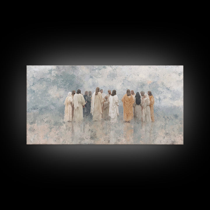 Cloudborne Fellowship – Framed Canvas Print – Jesus Painting – Christian Art – Christian Canvas – Christian Gift Ideas – Christian Wall Art