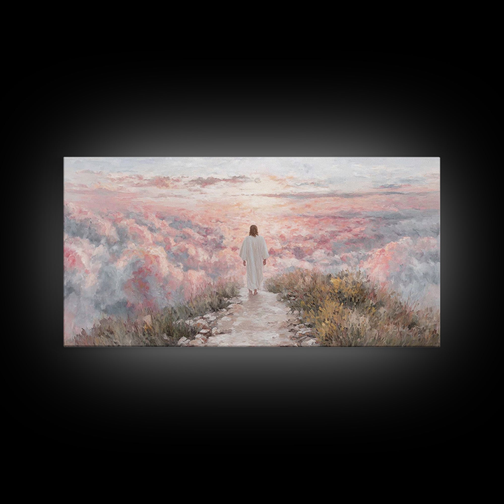 Path Of Faith – Framed Canvas Print – Christian Wall Art – Christian Art – Jesus Painting – Christian Art Canvas – Christian Decor