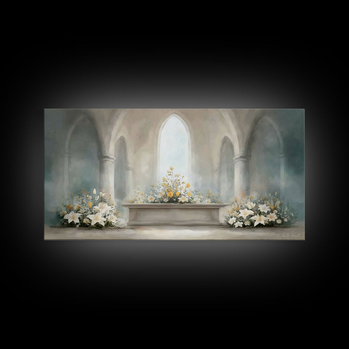Peaceful Chapel – Framed Canvas Print – Christian Wall Art – Christian Art Canvas – Modern Christian Art – Christmas Art Work – Christian G