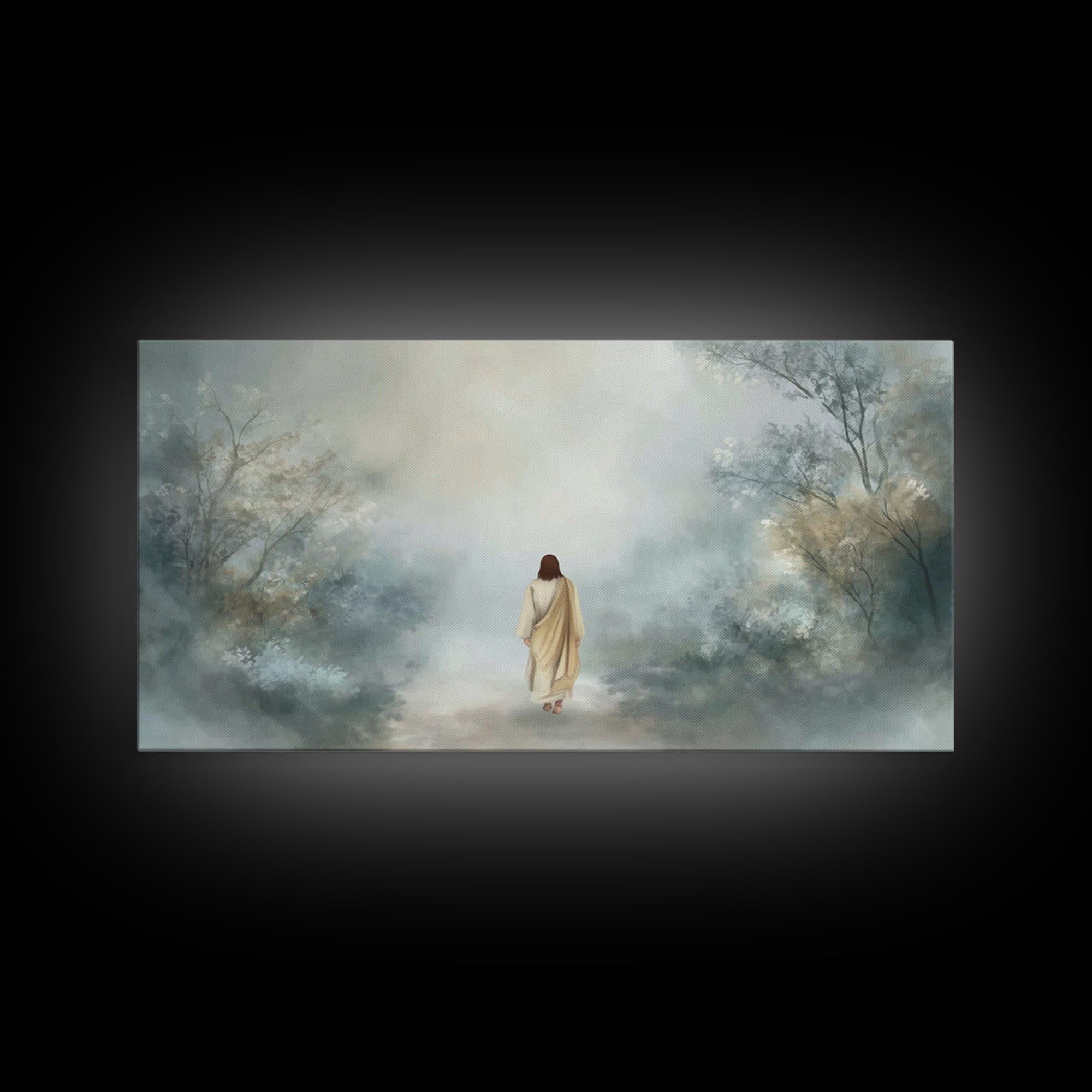 Path Of Grace - Framed Canvas Print - Christian Wall Art - Jesus Painting - Moody Christian Art - Christian Christmas Art - Christian Art C