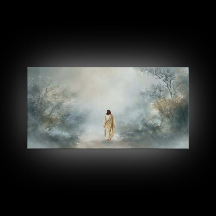 Path Of Grace - Framed Canvas Print - Christian Wall Art - Jesus Painting - Moody Christian Art - Christian Christmas Art - Christian Art C