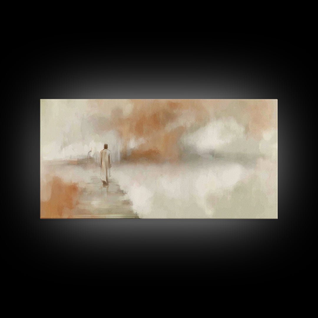 Dawn Journey Hope – Framed Canvas Print – Christian Painting – Christian Wall Art – Jesus Canvas Art – Subtle Christian Art – Christian Gif