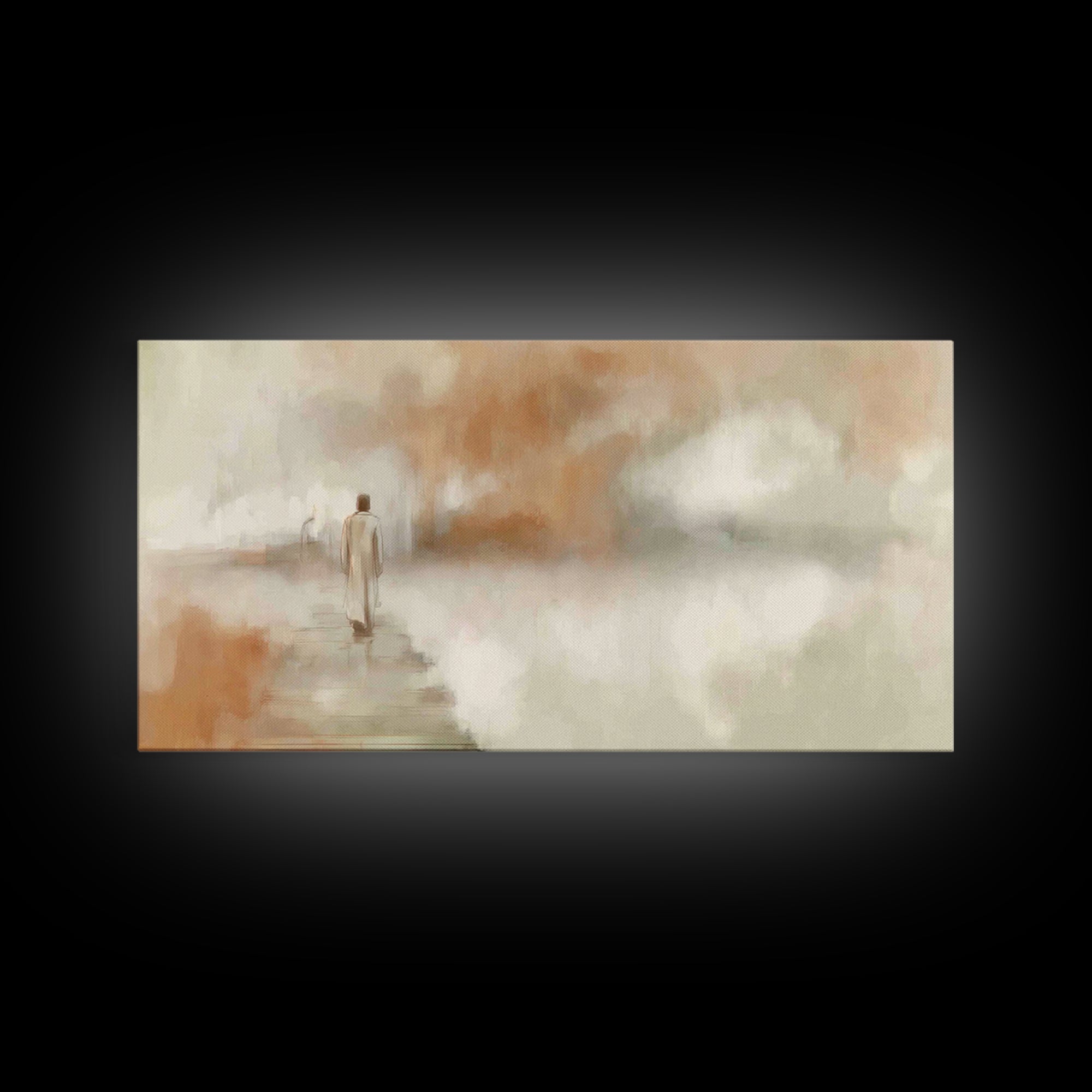 Dawn Journey Hope – Framed Canvas Print – Christian Painting – Christian Wall Art – Jesus Canvas Art – Subtle Christian Art – Christian Gif