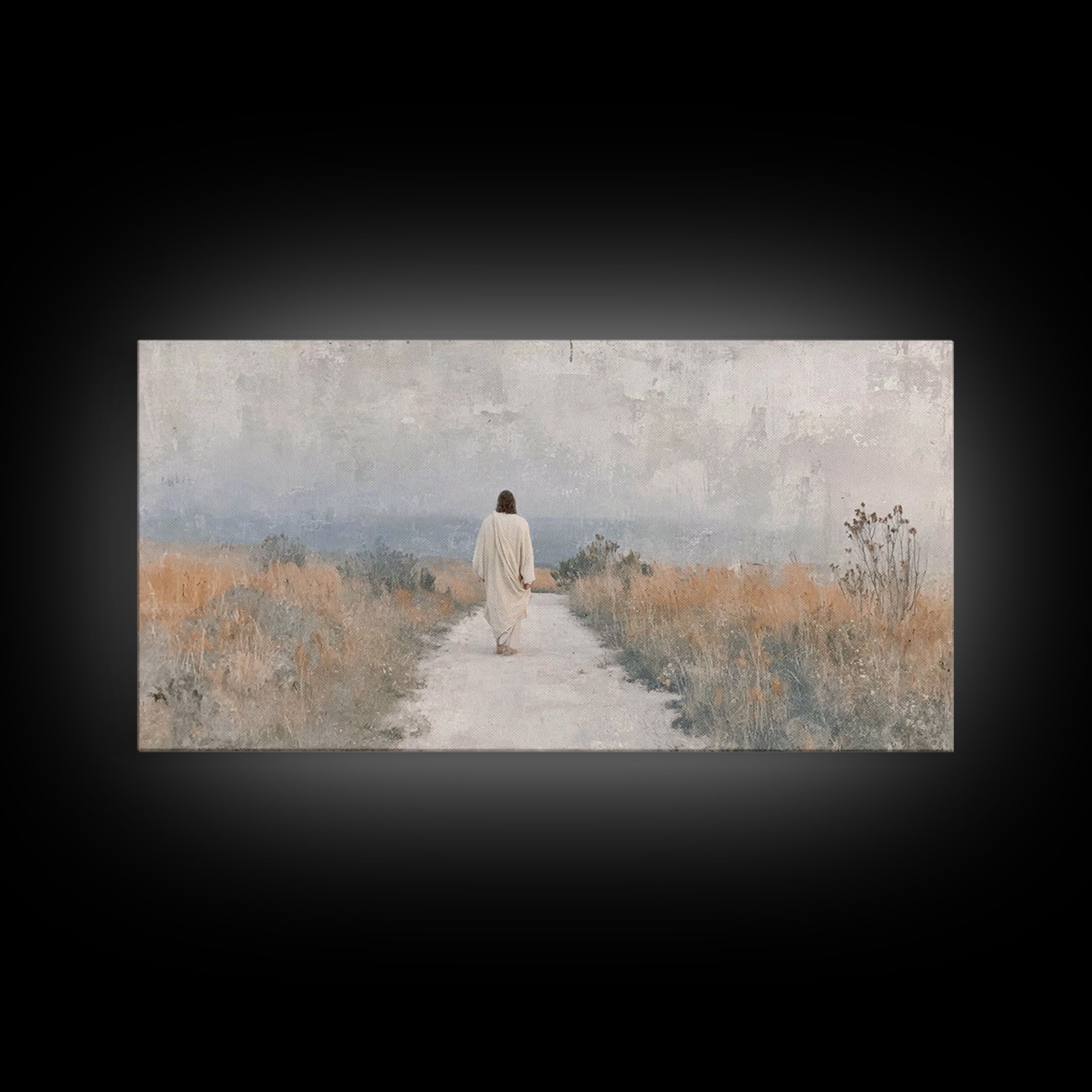 Fields Of Mercy | Framed Canvas Print | Christian Art Print | Jesus Painting | Christian Wall Art | Minimalist Christian Art | Christian Ch