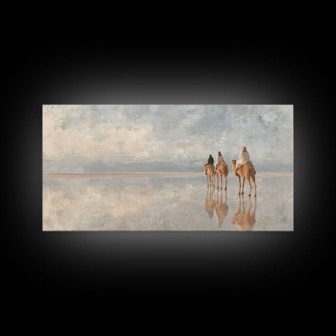 Journey Of The Wisemen, Framed Canvas Print, Christian Christmas Art, Christian Paintings, Large Christian Art, Christian Art Canvas, Chris