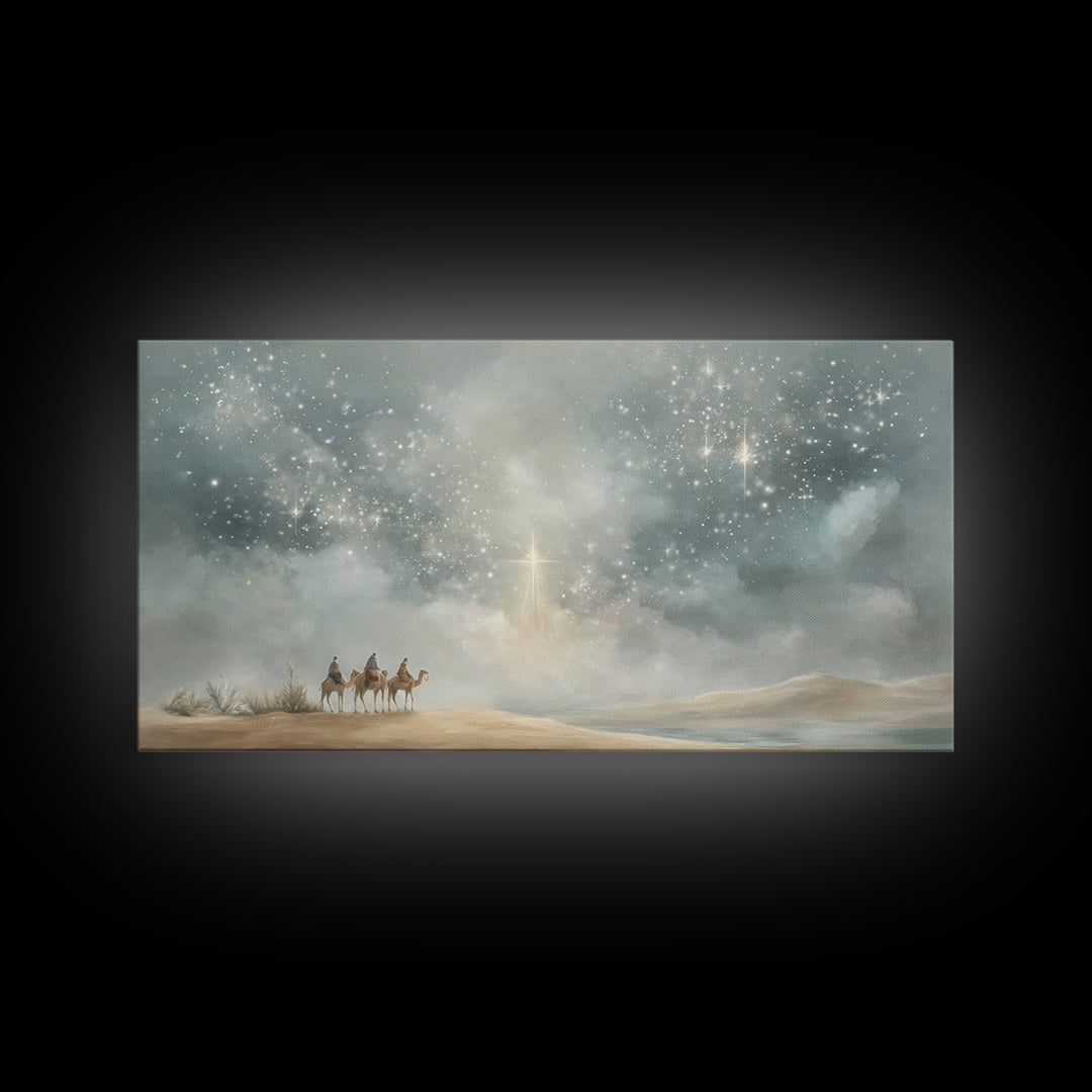 Wonders of Bethlehem Light | Framed Canvas Print | Christian Art Canvas | Christian Christmas Art | Christmas Wall Art | Modern Christian A