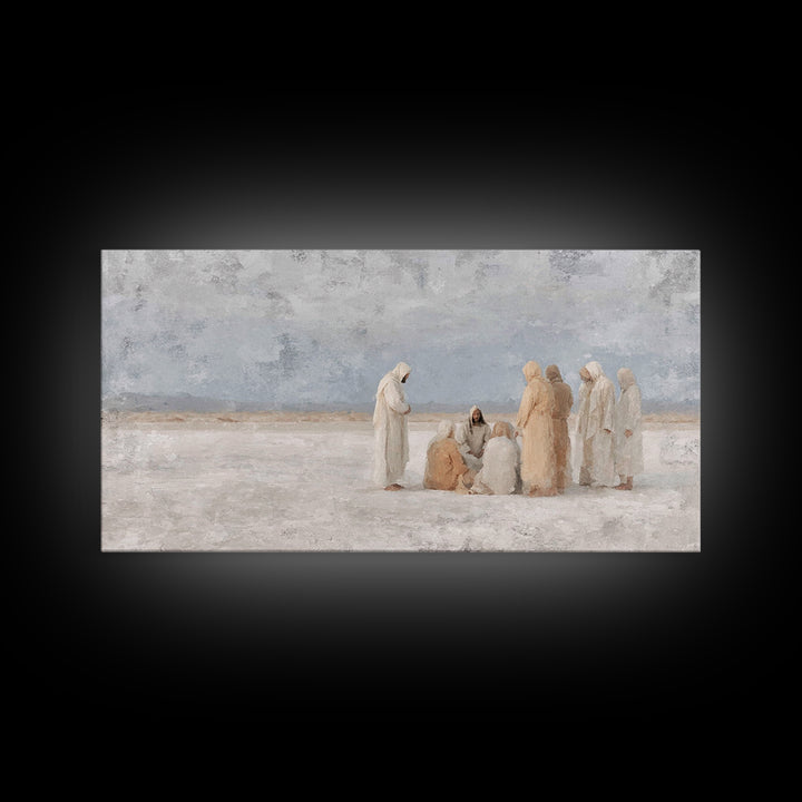 Teaching In Stillness, Framed Canvas Print, Christian Art Canvas, Christian Wall Art, Subtle Christian Paintings, Modern Christian Painting