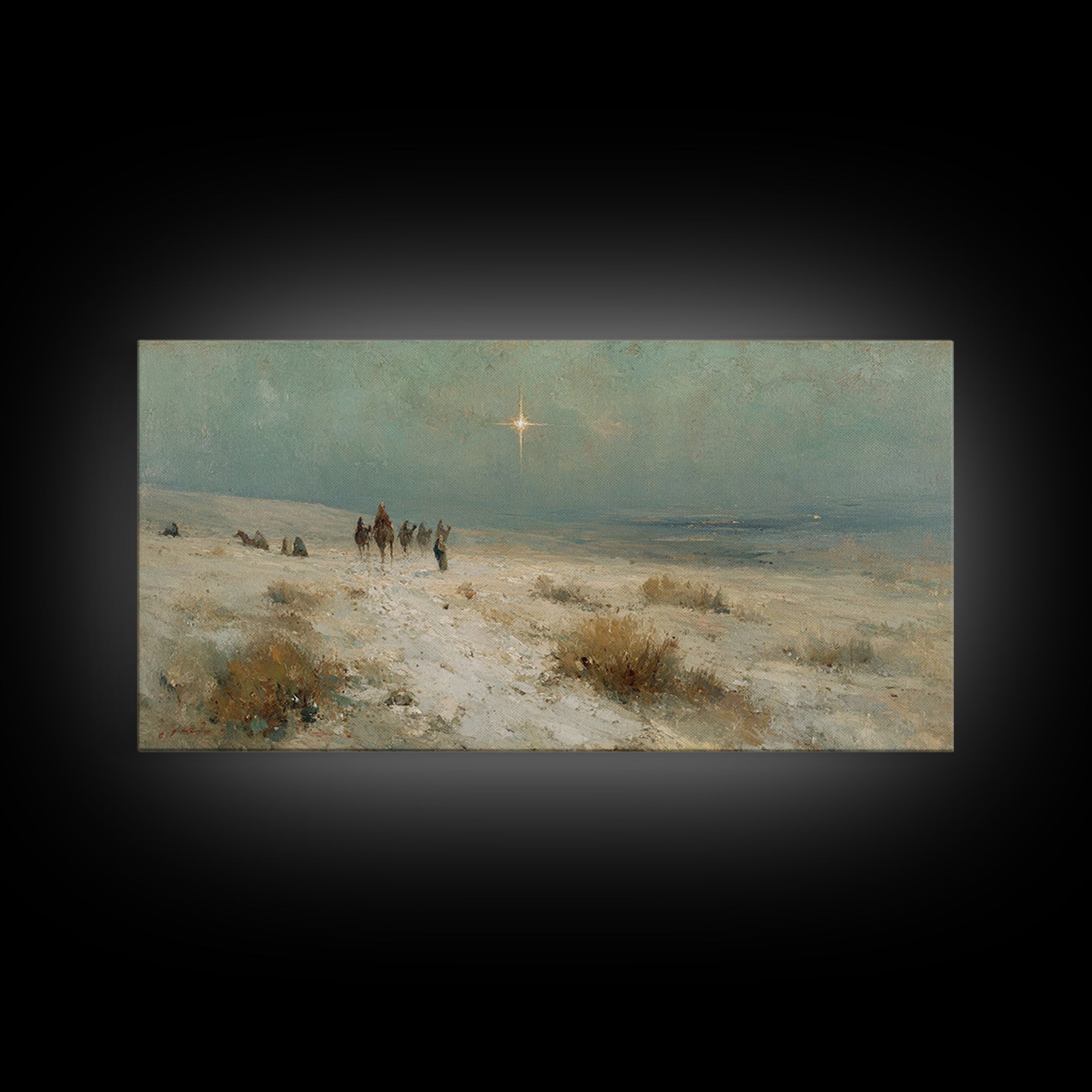 The Guiding Star – Framed Canvas Print – Christian Wall Art – Christmas Art – Jesus Painting – Christian Art Canvas – Christmas Wall Art