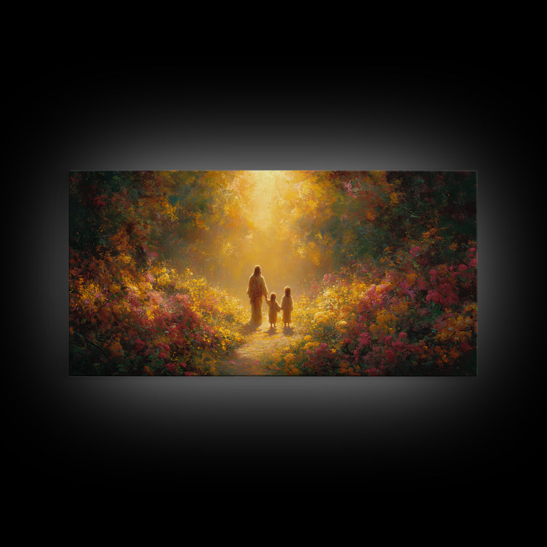 Garden of Glory, Framed Canvas Print, Christian Art, Jesus Painting, Christian Wall Art, Christian Art Canvas, Christian Gift Ideas