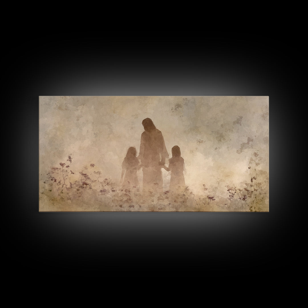 Children of Grace | Framed Canvas Print | Christian Art Canvas | Christian Wall Art | Jesus Painting | Christian Art | Christian Decor