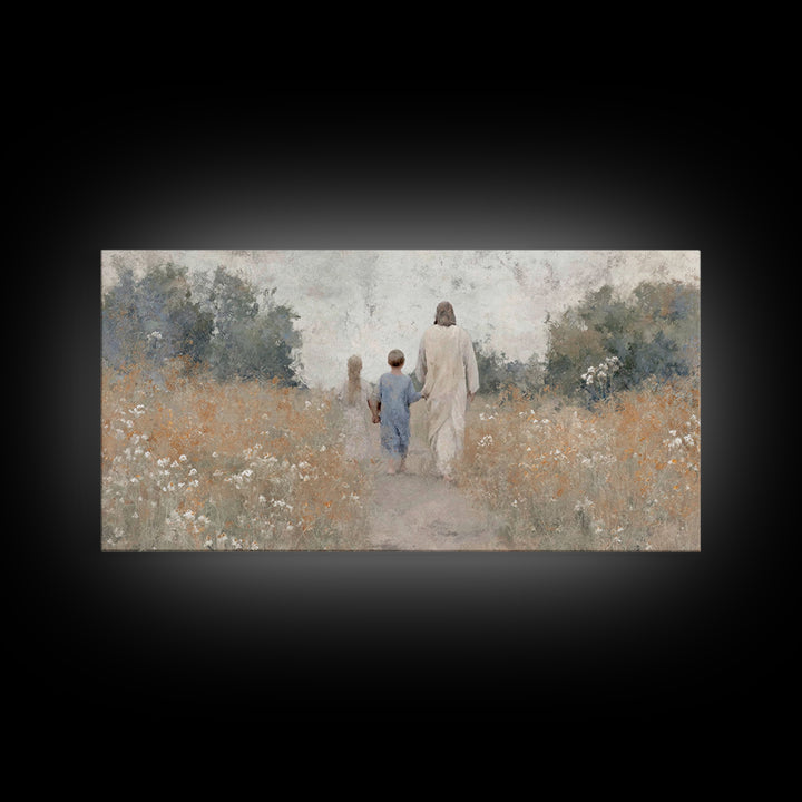 Path of Light, Framed Canvas Print, Christian Wall Art, Christian Art Canvas, Jesus Painting, Christian Art, Christian Christmas Art