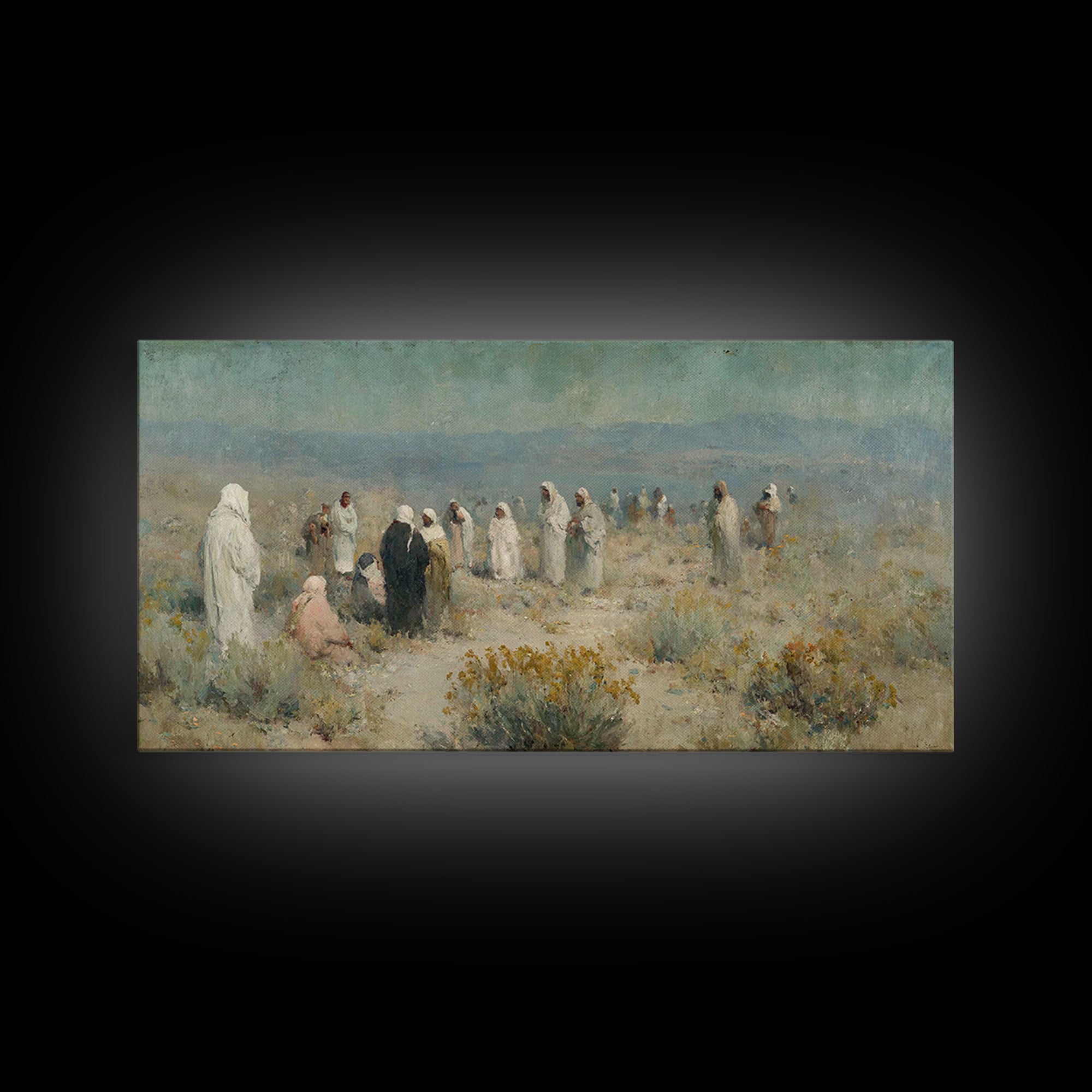 Wilderness Gathering | Framed Canvas Print | Christian Art Canvas | Christian Wall Art | Large Christian Painting | Christian Art Print | C