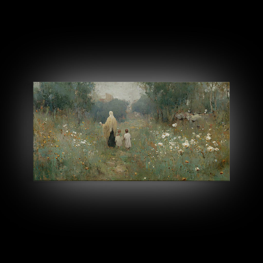 Field of His Peace | Framed Canvas Print | Christian Art Canvas | Christian Art | Jesus Painting | Christian Wall Art | Christian Decor