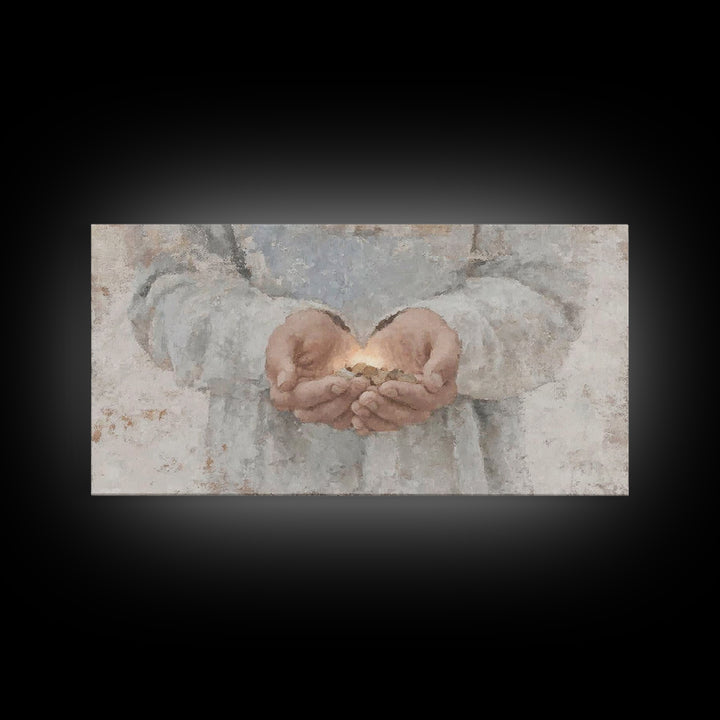 Hands of Mercy – Framed Canvas Print – Christian Art Canvas – Christian Wall Art – Christian Art – Jesus Painting – Christian Gift