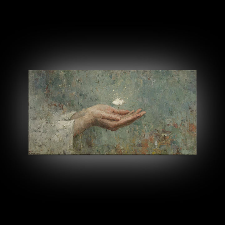 Bloom of Hope, Framed Canvas Print, Christian Art Canvas, Christian Painting, Christian Wall Art, Christian Art, Jesus Art Print