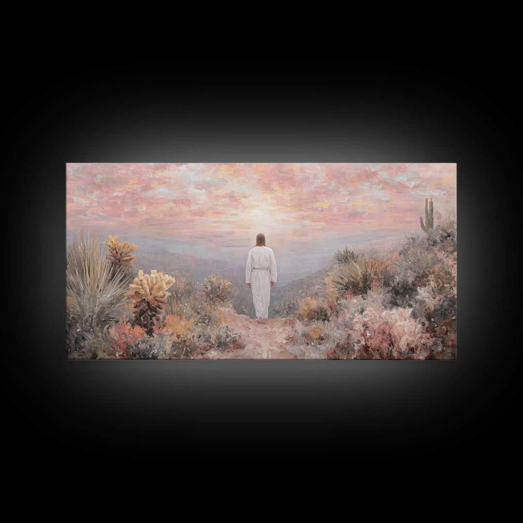 Path Of Mercy – Framed Canvas Print – Jesus Painting – Christian Wall Art – Christian Art Print – Modern Christian Art – Christian Gift