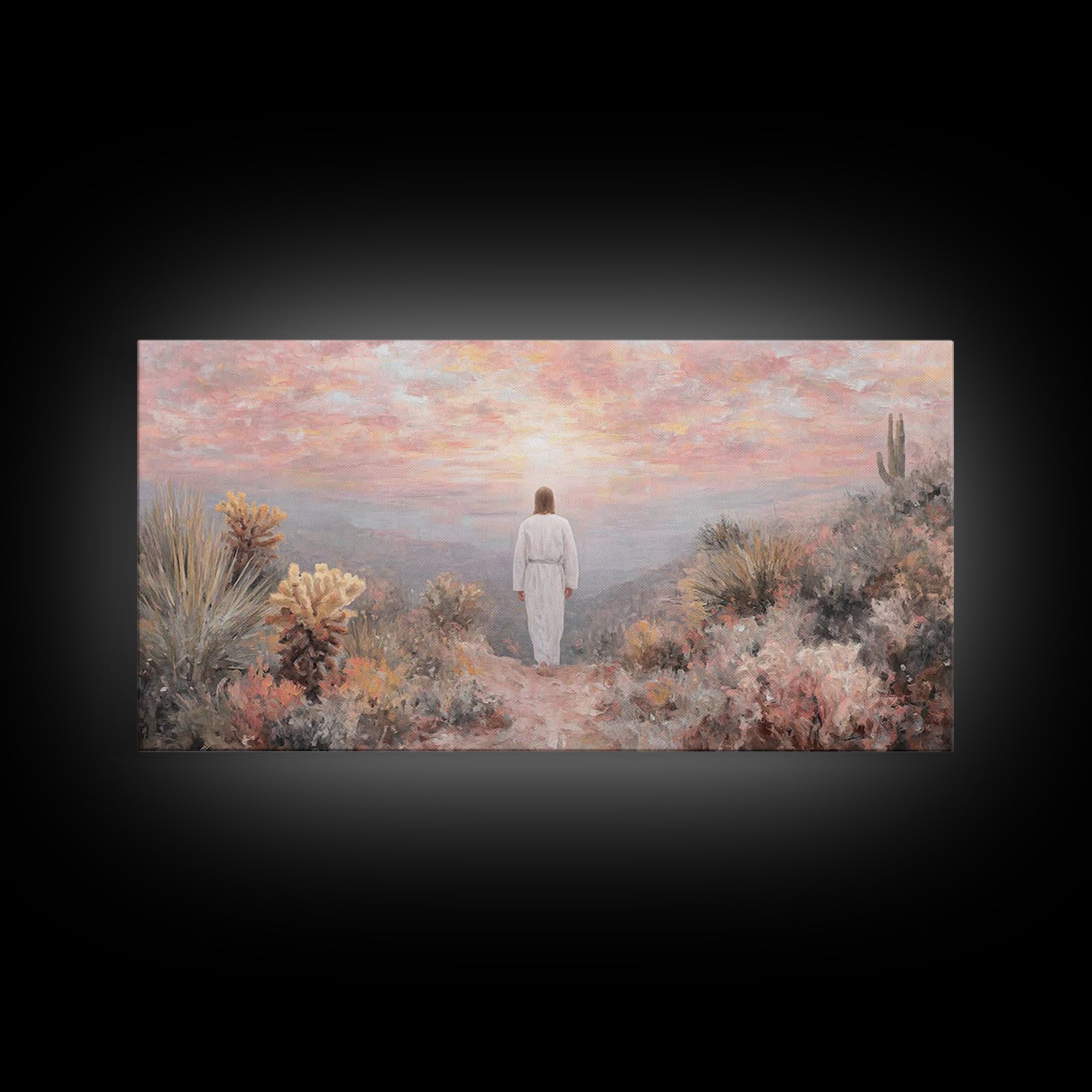 Path Of Mercy – Framed Canvas Print – Jesus Painting – Christian Wall Art – Christian Art Print – Modern Christian Art – Christian Gift
