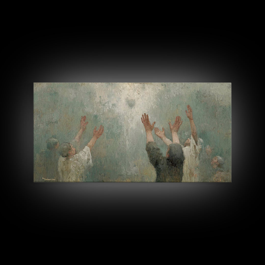 Heavenward Praise – Framed Canvas Print – Christian Wall Art – Christian Art Canvas – Jesus Painting – Christian Christmas Art