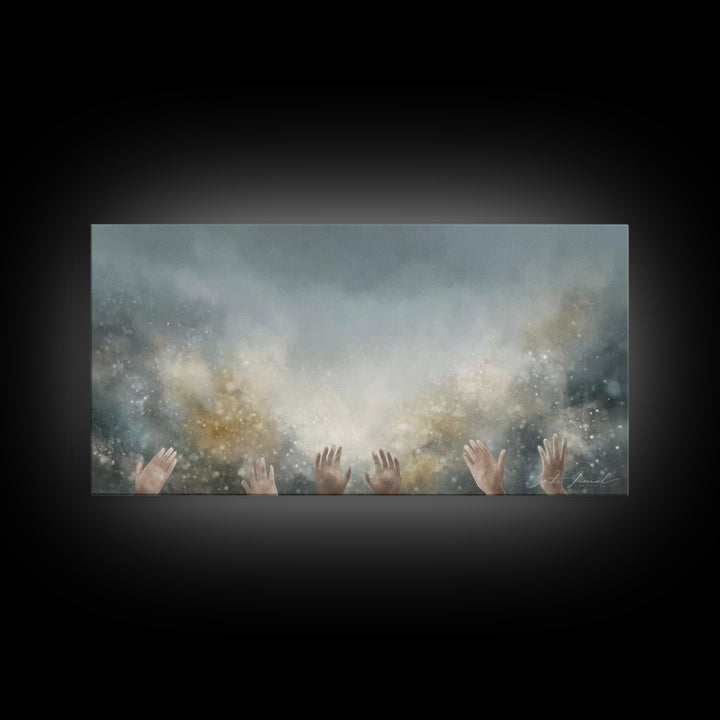 Glory Unveiled – Framed Canvas Print – Christian Wall Art – Subtle Christian Art – Christian Art Canvas – White Christmas Art