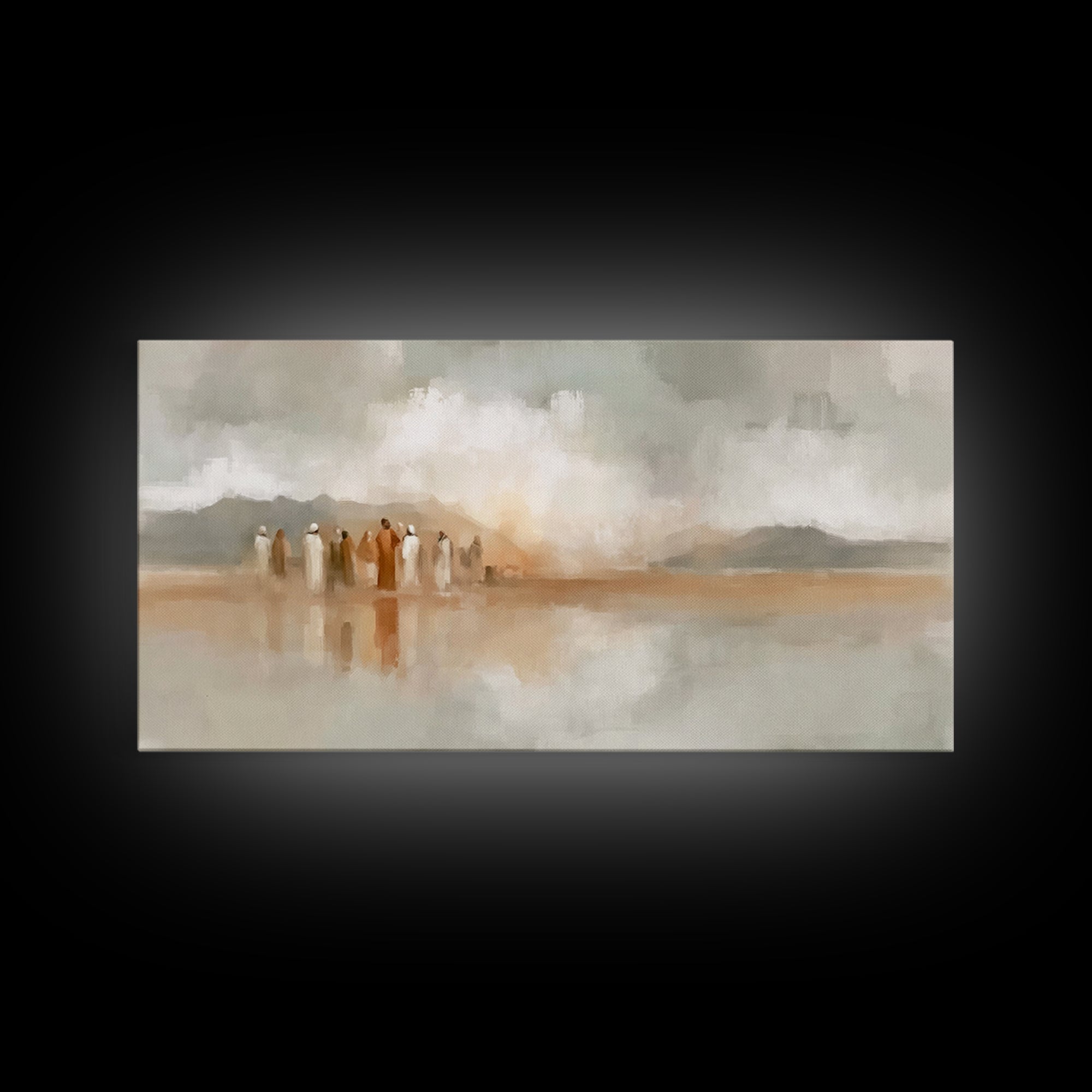 Quiet Disciples, Framed Canvas Print, Christian Wall Art, Abstract Christian Art, Christian Art Canvas, Subtle Christian Art, Christian Art