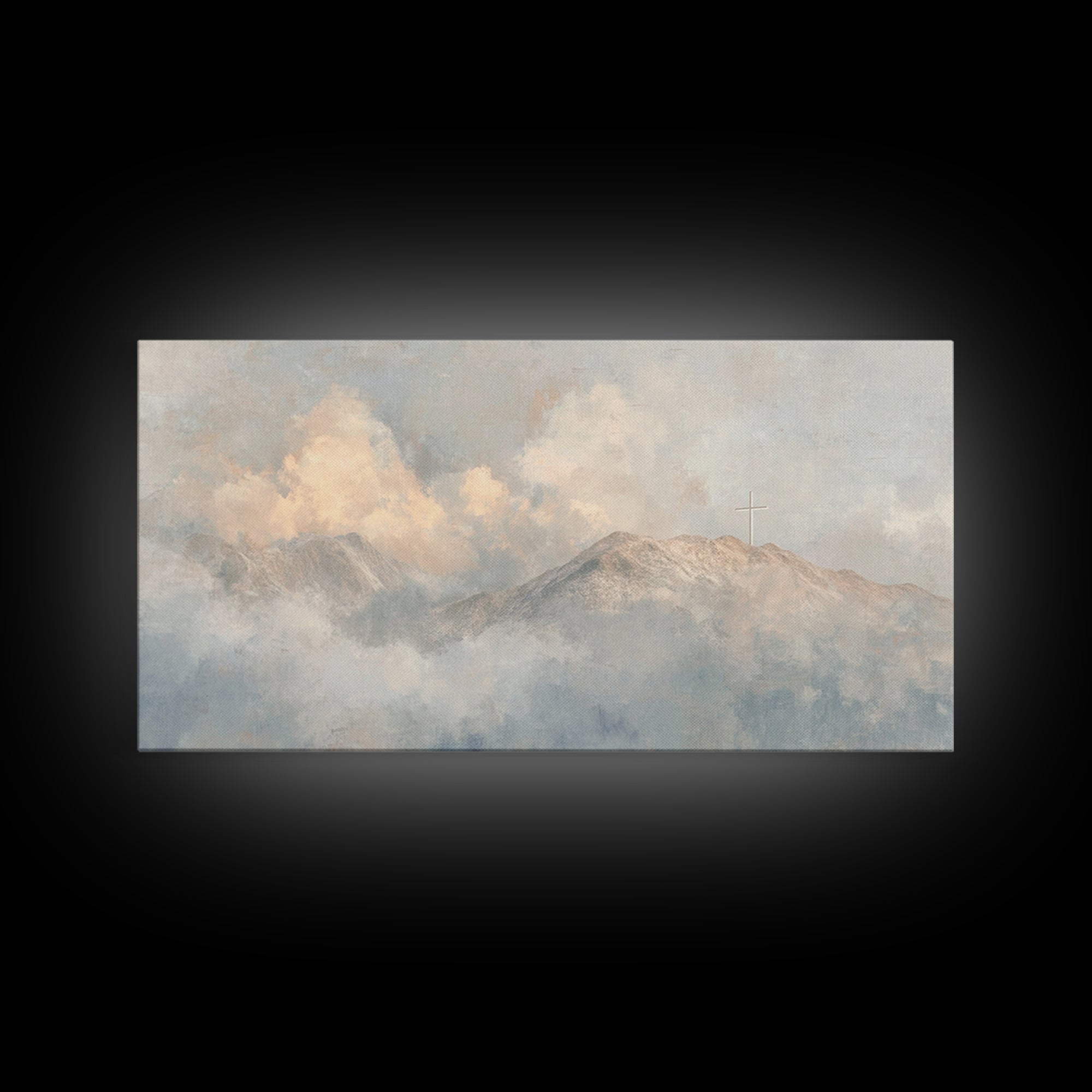Heaven’s Crest – Framed Canvas Print – Christian Wall Art – Christian Art Canvas – Minimalist Christian Art – Christmas Art Prints